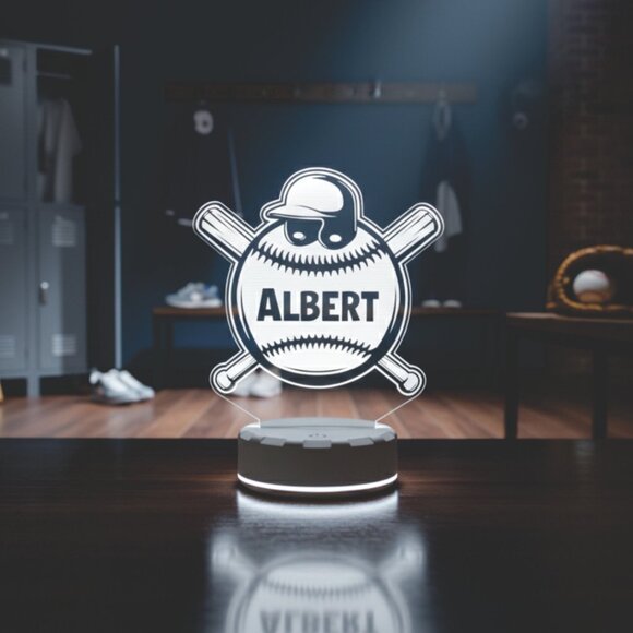 Baseball LED Night Light – Custom Sports Decor for Any Room - Picture 8 of 8